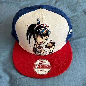 NEW TOKIDOKI X NEW ERA 9fity SnapBack Hat - American Burger Girl TKDK NWT